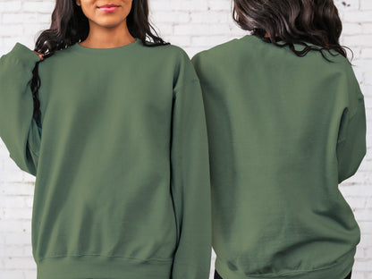 Gildan® 18000 Adult Crewneck Sweatshirt Military Green Picasso Print