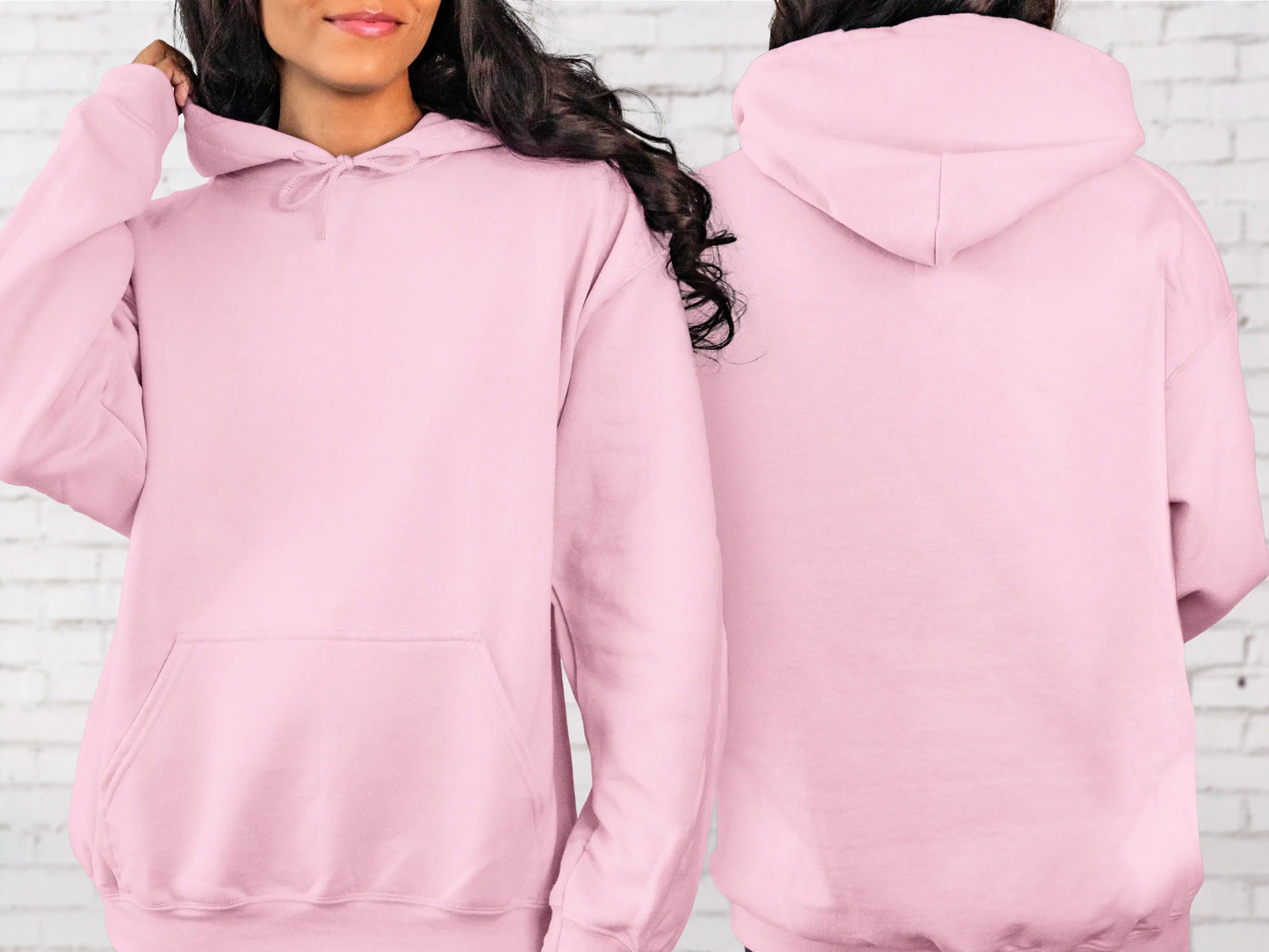 Gildan® 18500 Adult Hooded Sweatshirt Light Pink Picasso Print