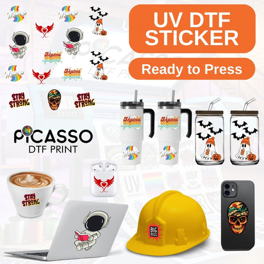 UV DTF Sticker Transfers by Size