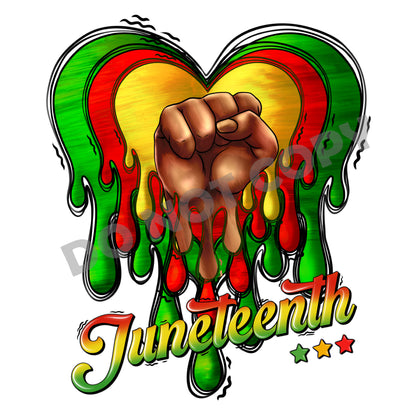 Juneteenth Heart -DTF Transfer