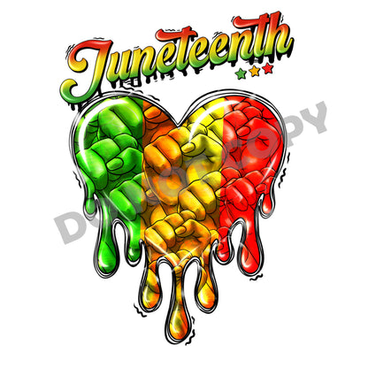 Juneteenth Heart -DTF Transfer