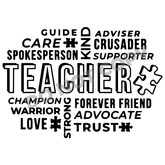 Teacher Guide Kind Adviser Care Crusader -DTF Transfer - Picasso Print