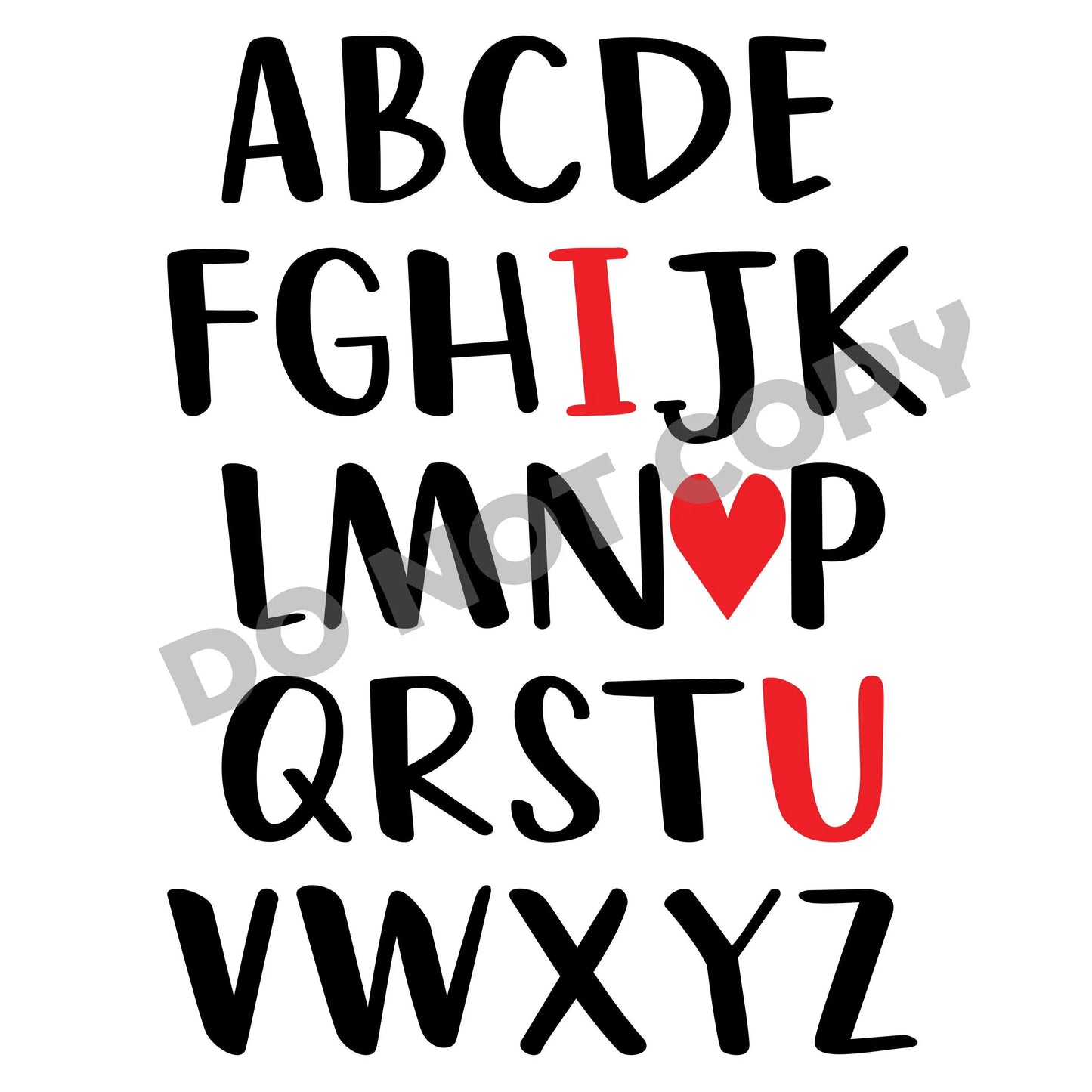 Valentines Alphabet-DTF Transfer - Picasso Print