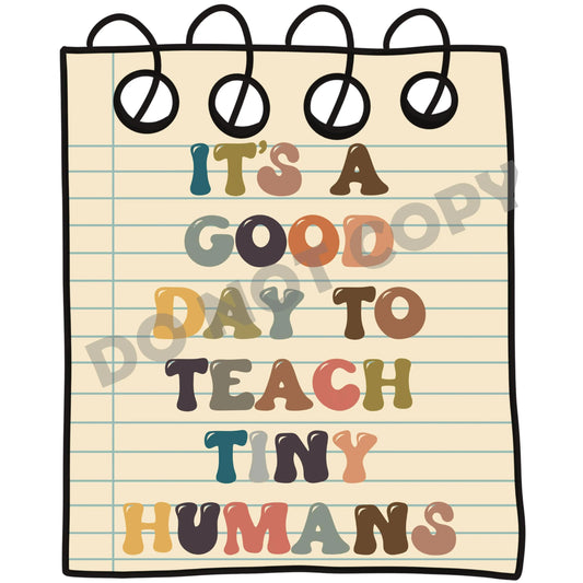 It's A Good Day To Teach Tiny Humans -DTF Transfer - Picasso Print