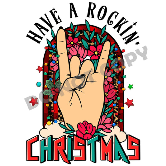 Have A Rockin' Christmas -DTF Transfer - Picasso Print