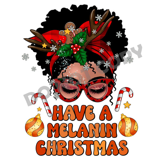 Have A Melanin Christmas -DTF Transfer - Picasso Print