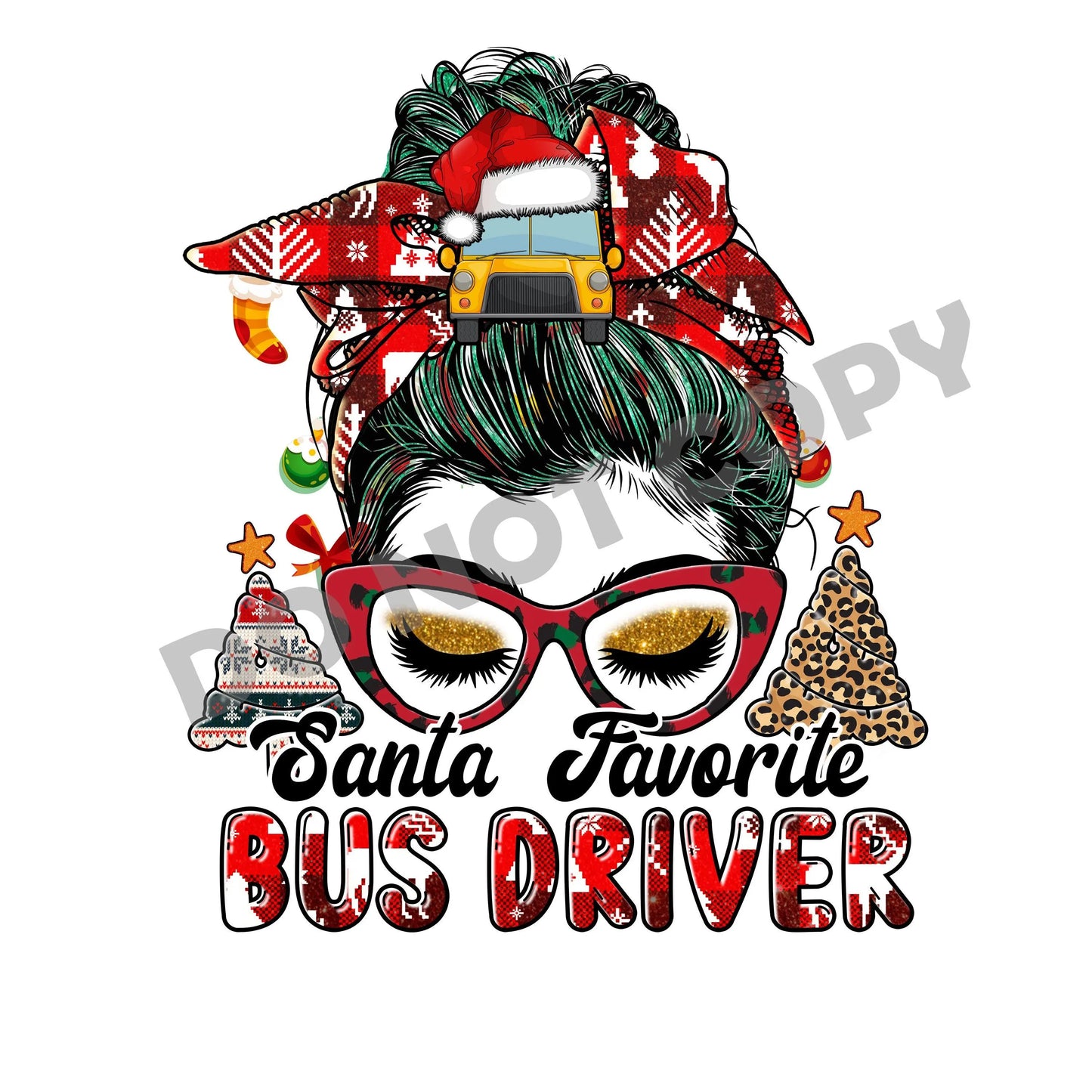 Santa Favorite Bus Driver -DTF Transfer - Picasso Print