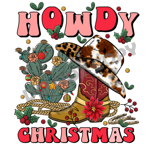 Christmas Howdy -DTF Transfer