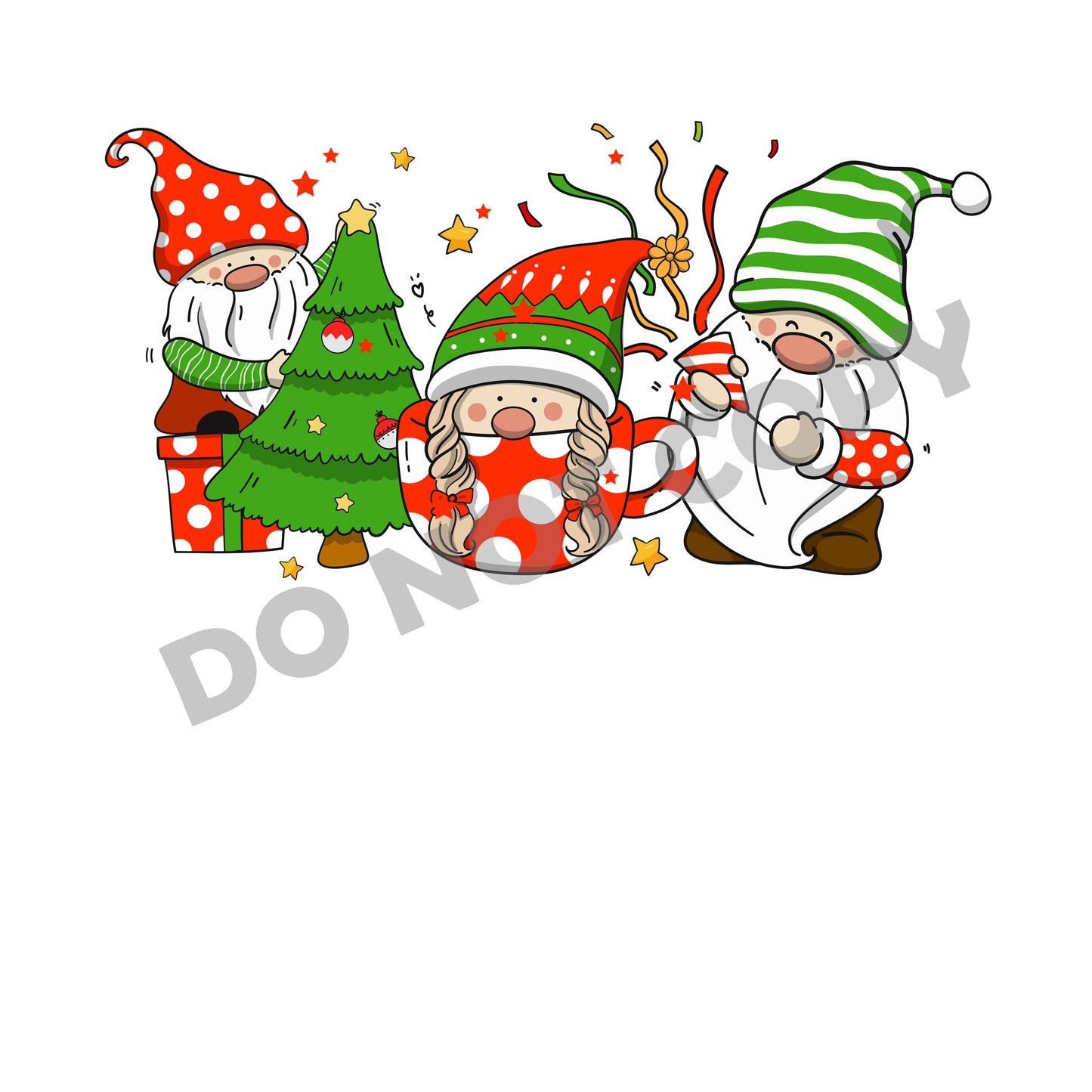 Christmas Gnomes Tree -DTF Transfer