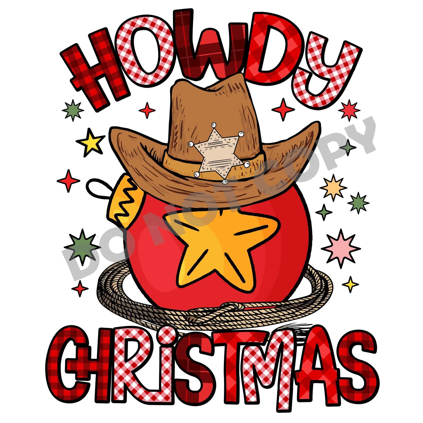 Christmas Howdy -DTF Transfer - Picasso Print