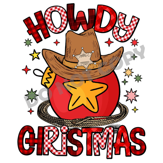 Christmas Howdy -DTF Transfer