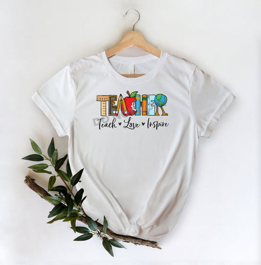 Teacher Teach Love Inspire -DTF Transfer