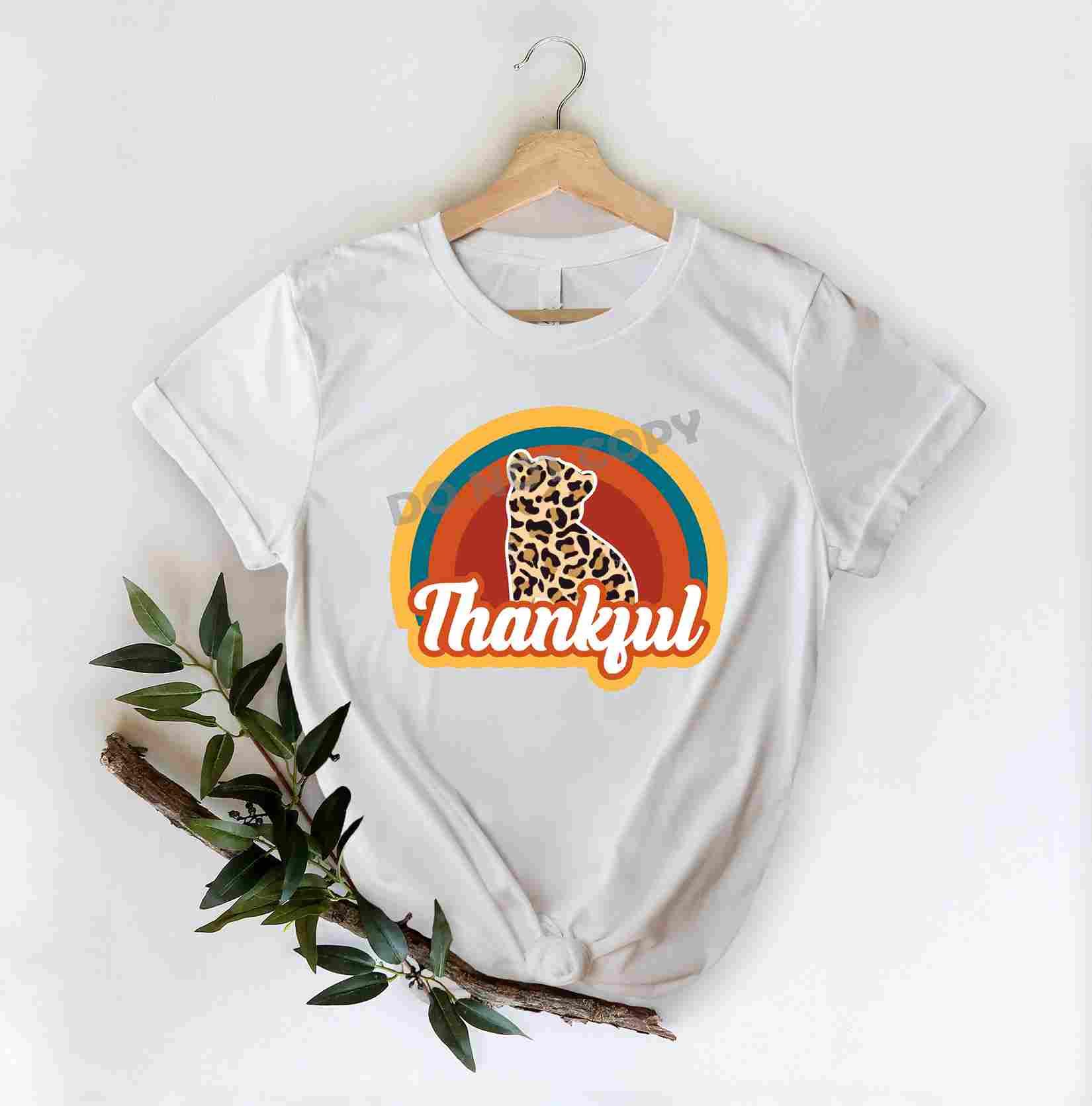 Thanksgiving Thankful Leopard -DTF Transfer - Picasso Print