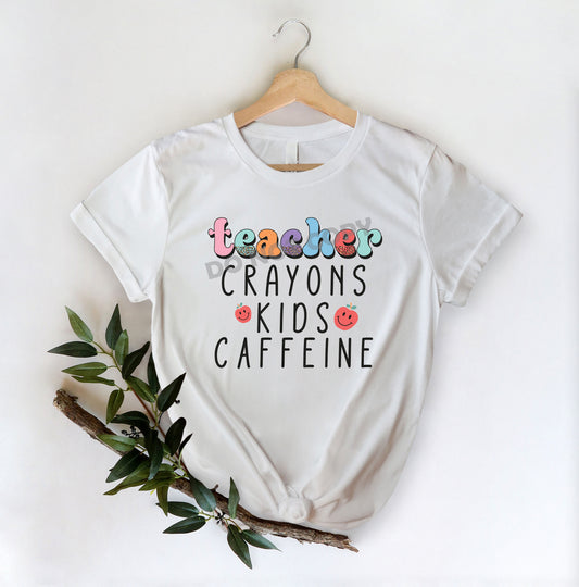 Teacher Crayons Kids Caffeine -DTF Transfer