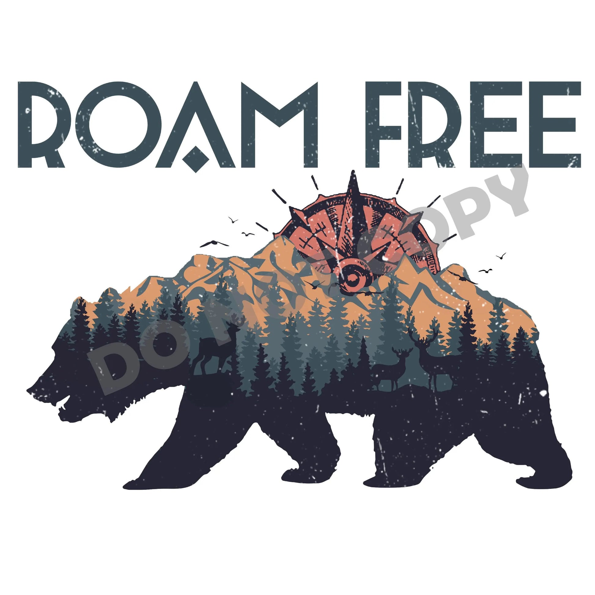 Roam Free- DTF Transfer - Picasso Print