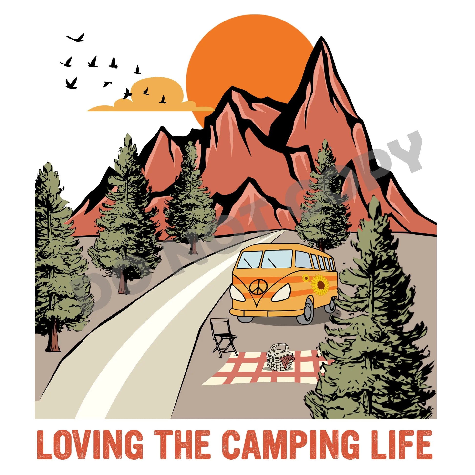 Loving The Camping Life - DTF Transfer - Picasso Print