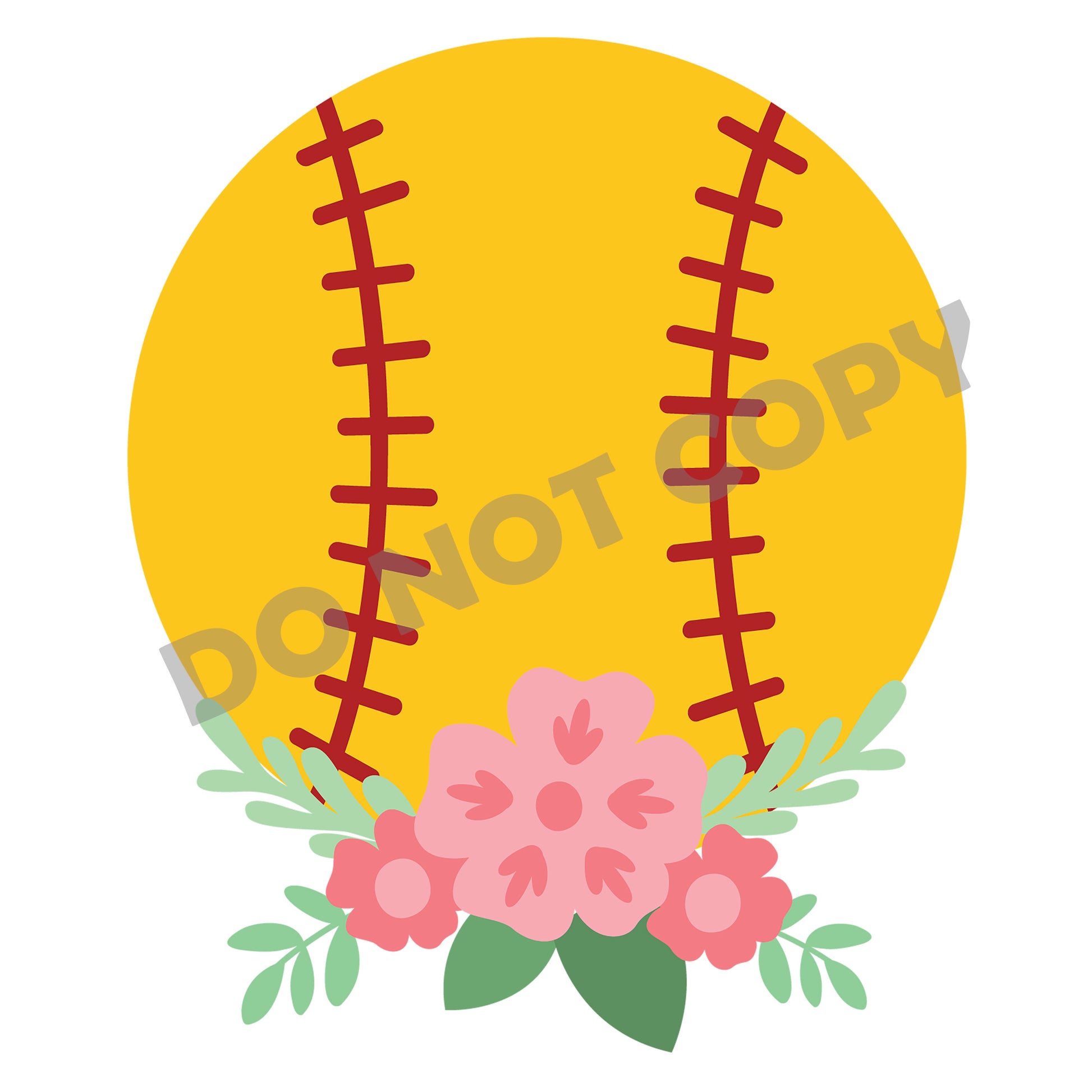 Softball Flower -DTF Transfer - Picasso Print