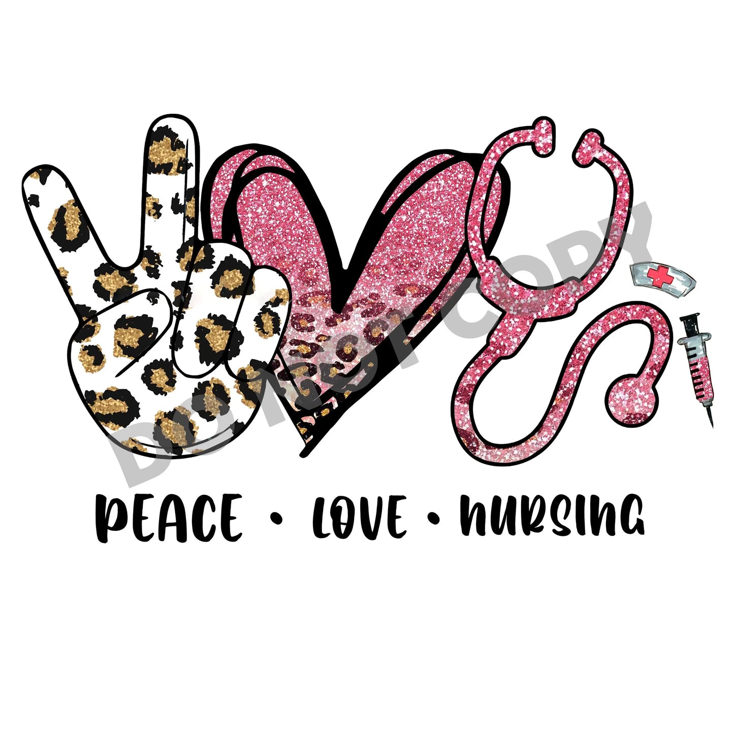 Peace Love Nursing - DTF Transfer - Picasso Print