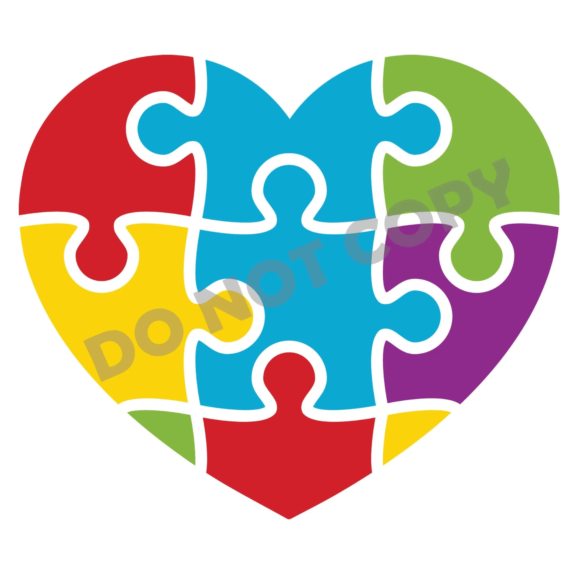 Autism Heart Puzzle - DTF Transfer - Picasso Print