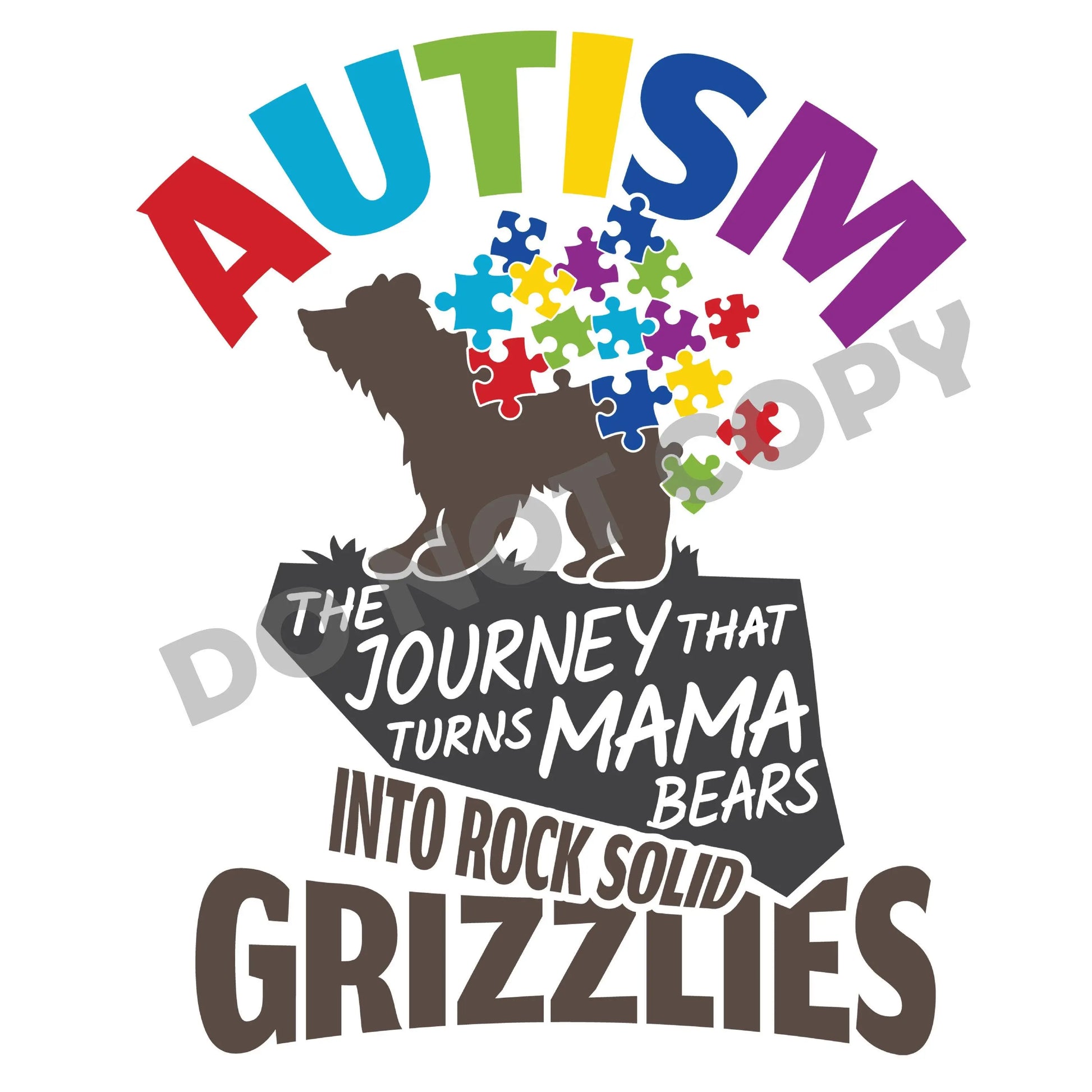 Autism Grizzlies - DTF Transfer - Picasso Print