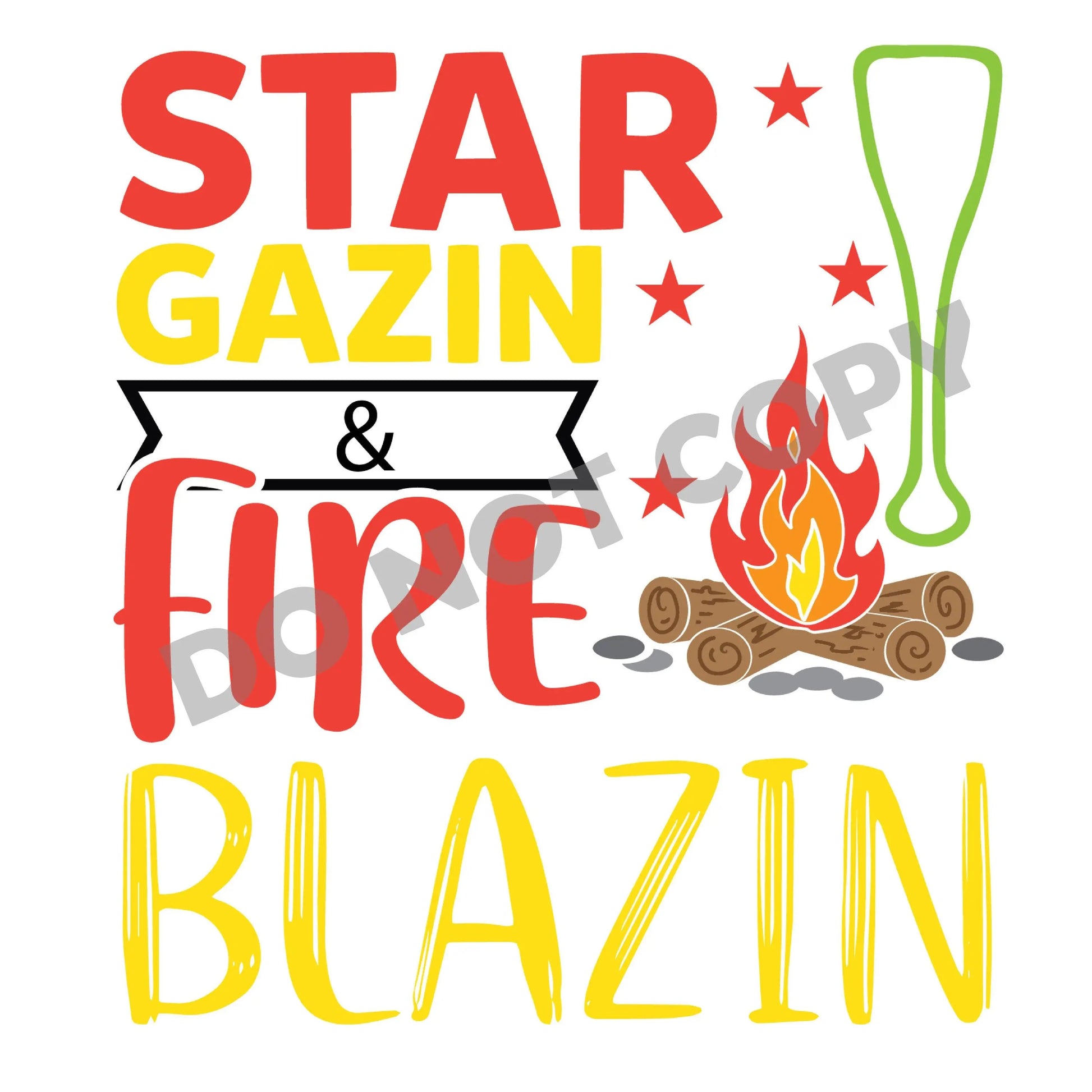 Star Gazin & Fire Blazin -DTF Transfer - Picasso Print