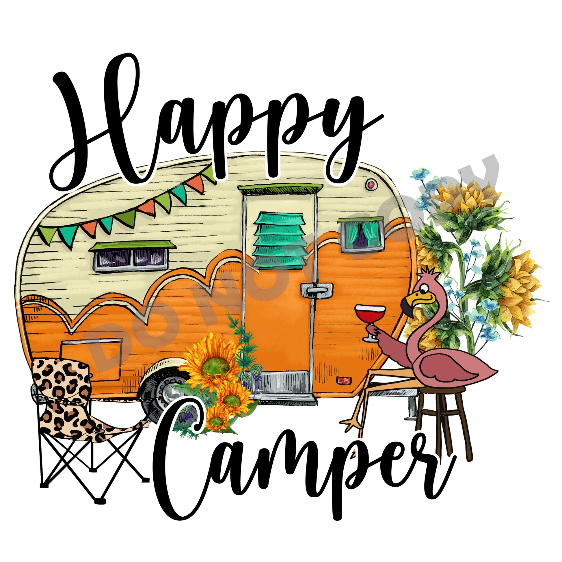 Happy Camper - DTF Transfer - Picasso Print