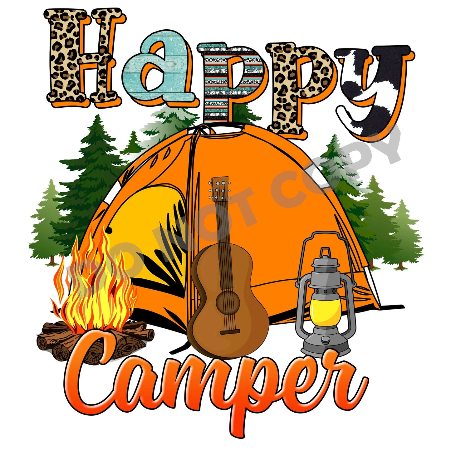 Happy Camper - DTF Transfer - Picasso Print