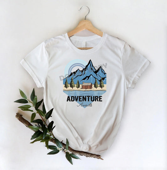 Adventure Awaits Mountain - DTF Transfer - Picasso Print