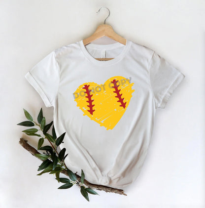 Softball Heart - DFT Transfer - Picasso Print