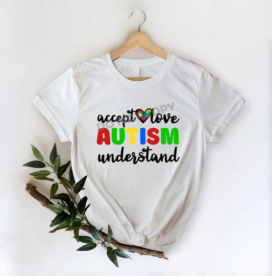 Accept Love Autism Understand - DTF Transfer - Picasso Print